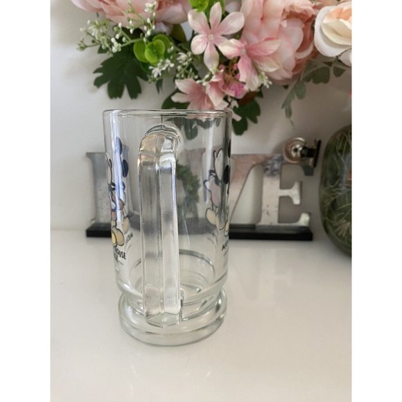 Vintage‎ Disney World Mickey Mouse Beer Glass Mug Stein Footed Clear 16oz 1970s - Picture 16 of 16